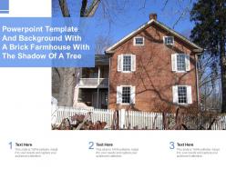 Powerpoint template and background with a brick farmhouse with the shadow of a tree