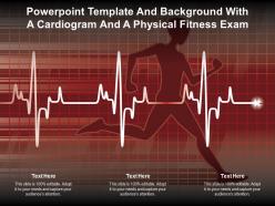 Powerpoint template and background with a cardiogram and a physical fitness exam