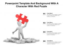 Powerpoint template and background with a character with red puzzle risk