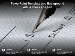 Powerpoint template and background with a check and pen