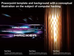 Powerpoint template and background with a conceptual illustration on the subject of computer hacking
