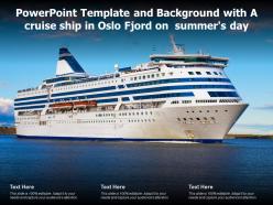 Powerpoint template and background with a cruise ship in oslo fjord on summers day