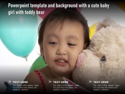 Powerpoint template and background with a cute baby girl with teddy bear