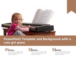 Powerpoint Template And Background With A Cute Girl Piano
