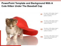 Powerpoint template and background with a cute kitten under the baseball cap