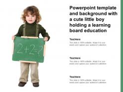 Powerpoint template and background with a cute little boy holding a learning board education