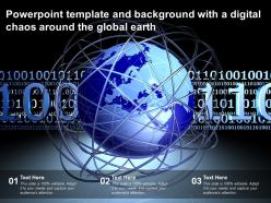 Powerpoint template and background with a digital chaos around the global earth