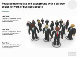 Powerpoint template and background with a diverse social network of business people
