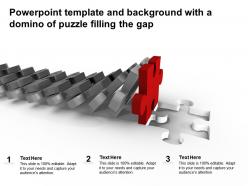 Powerpoint Template And Background With A Domino Of Puzzle Filling The Gap