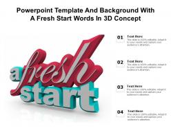 Powerpoint template and background with a fresh start words in 3d concept