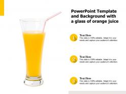 Powerpoint template and background with a glass of orange juice
