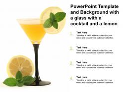 Powerpoint template and background with a glass with a cocktail and a lemon