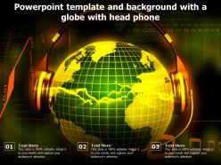 Powerpoint template and background with a globe with head phone