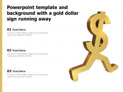 Powerpoint template and background with a gold dollar sign running away