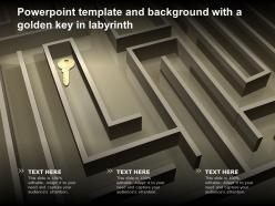 Powerpoint template and background with a golden key in labyrinth