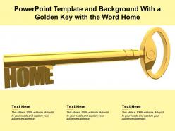 Powerpoint Template And Background With A Golden Key With The Word Home