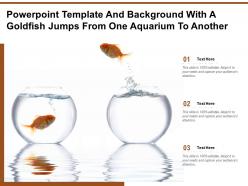 Powerpoint template and background with a goldfish jumps from one aquarium to another
