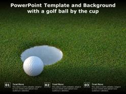 Powerpoint template and background with a golf ball by the cup