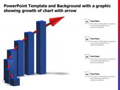 Powerpoint template and background with a graphic showing growth of chart with arrow