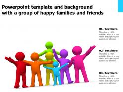 Powerpoint template and background with a group of happy families and friends