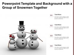 Powerpoint template and background with a group of snowmen together