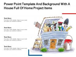 Powerpoint template and background with a house full of home project items