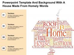 Powerpoint template and background with a house made from homely words