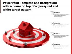 Powerpoint template and background with a house on top of a glossy red and white target pattern