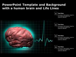 Powerpoint template and background with a human brain and life lines