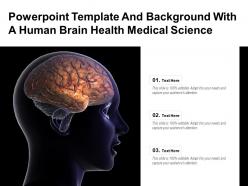 Powerpoint template and background with a human brain health medical science
