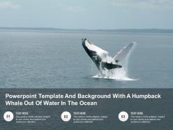 Powerpoint template and background with a humpback whale out of water in the ocean