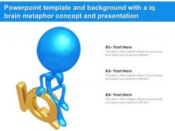 Powerpoint template and background with a iq brain metaphor concept and presentation