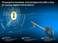 Powerpoint template and background with a key to access digital informations
