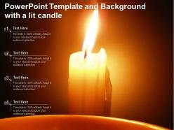 Powerpoint template and background with a lit candle