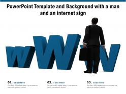 Powerpoint template and background with a man and an internet sign