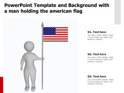 Powerpoint template and background with a man holding the american flag