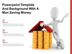 Powerpoint template and background with a man saving money