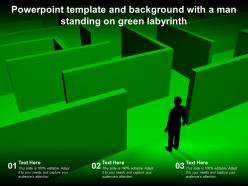 Powerpoint template and background with a man standing on green labyrinth