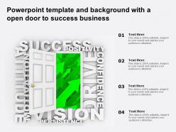 Powerpoint template and background with a open door to success business