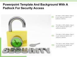 Powerpoint template and background with a padlock for security access