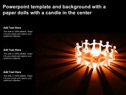 Powerpoint template and background with a paper dolls with a candle in the center