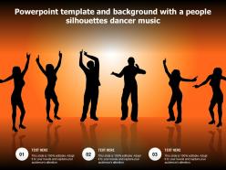 Powerpoint Template And Background With A People Silhouettes Dancer Music