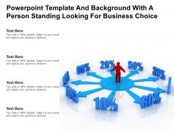 Powerpoint template and background with a person standing looking for business choice