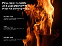 Powerpoint template and background with a piece of burning wood