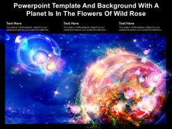Powerpoint template and background with a planet is in the flowers of wild rose