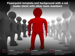Powerpoint template and background with a red leader stand with other team members