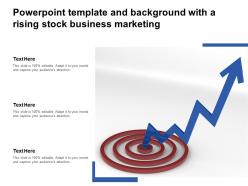 Powerpoint template and background with a rising stock business marketing