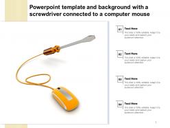 Powerpoint template and background with a screwdriver connected to a computer mouse