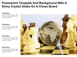Powerpoint template and background with a shiny crystal globe on a chess board