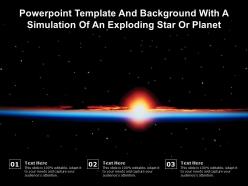 Powerpoint template and background with a simulation of an exploding star or planet